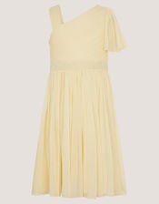 Amalthea Asymmetrical Embellished Party Dress, Yellow (LEMON), large