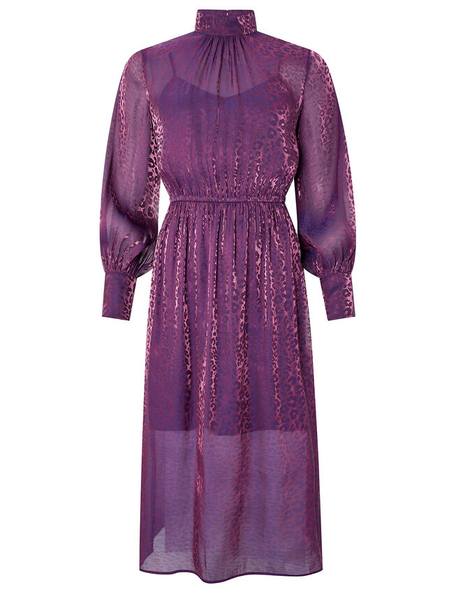 Phi Phi Animal Shimmer Midi Dress, Purple (PURPLE), large