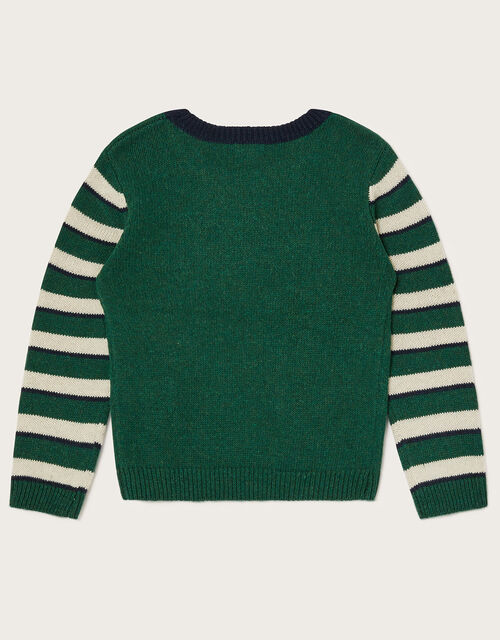 Woodland Animals Knitted Jumper, Green (GREEN), large
