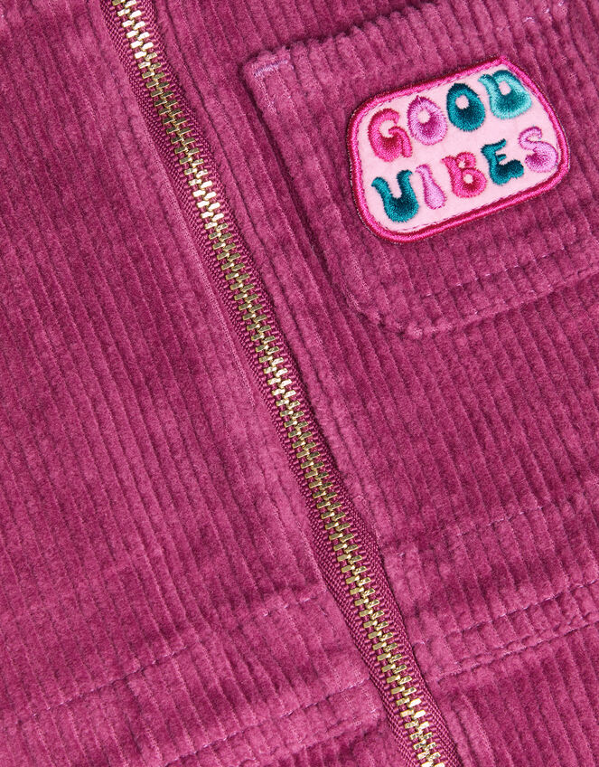 Good Vibes Corduroy Pinafore Dress, Red (BURGUNDY), large
