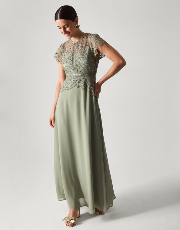 Monica Lace Bridesmaid Dress, Green (PALE GREEN), large