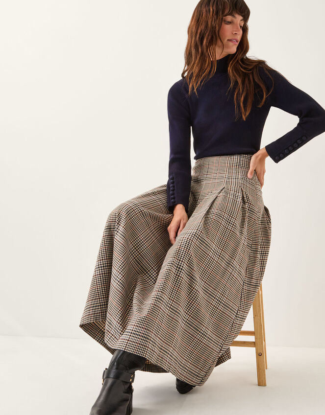 Ruby Ribbed Polo Neck Jumper Blue