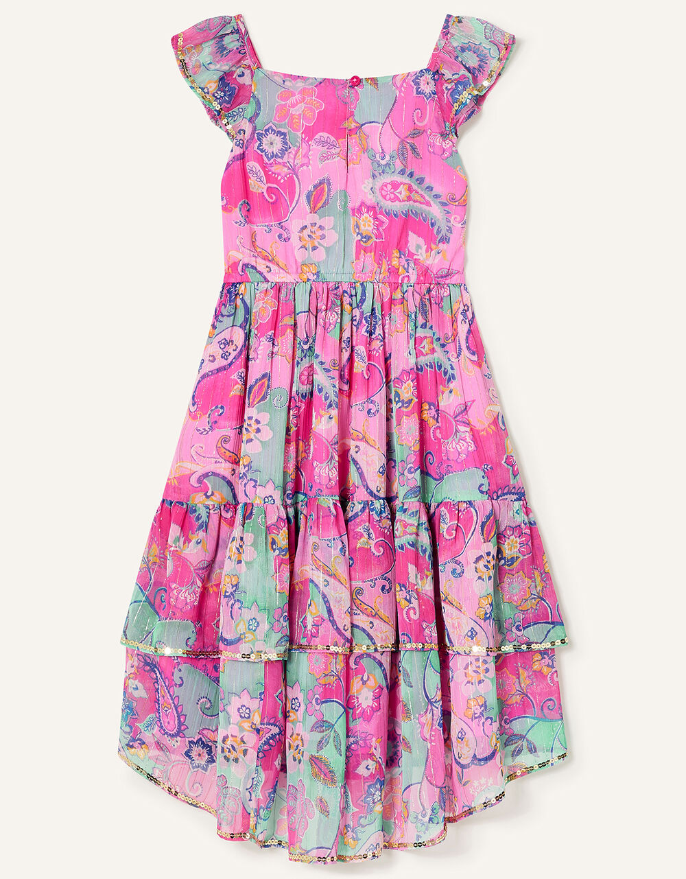 Embellished Paisley Print Maxi Dress Pink Girls' Dresses Monsoon UK.