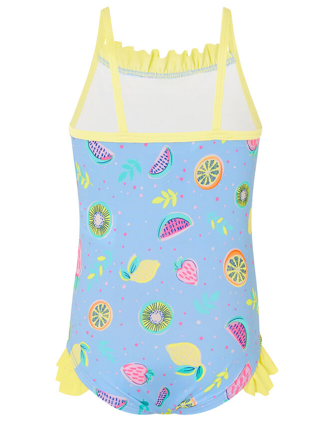 Baby Fruit Print Frill Swimsuit, Blue (BLUE), large
