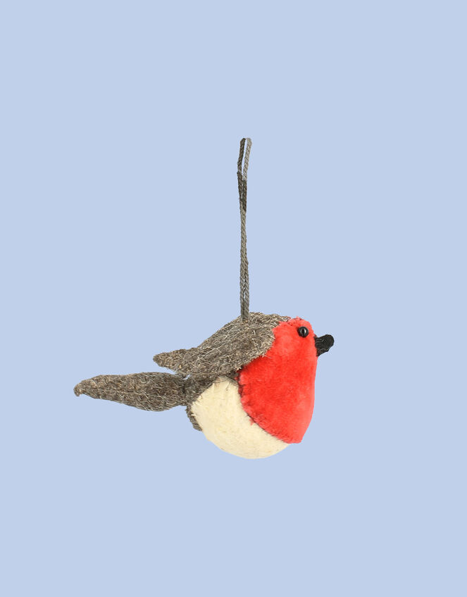 Fiona Walker Hanging Velvet Robin, , large
