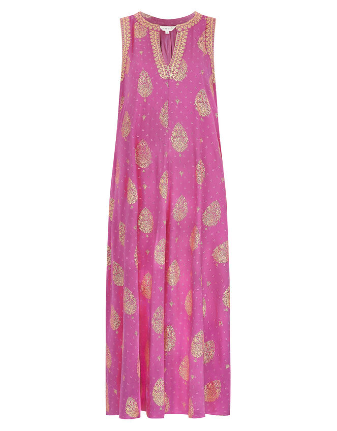 East Silvie Foil Print Dress, Pink (PINK), large