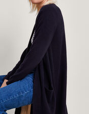 Lenny Longline Cardigan, Blue (NAVY), large