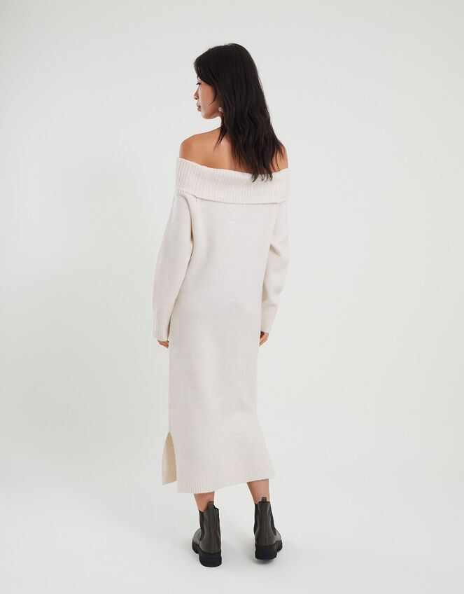 Bardot Maxi Column Dress with Recycled Polyester, Ivory (IVORY), large