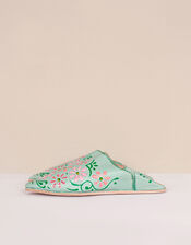 Bohemia Design Artisan Leather Slippers, Green (SAGE), large