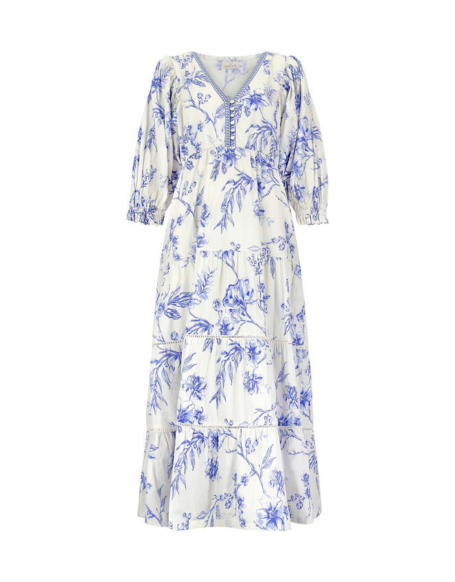 East Floral Print Dress, Blue (BLUE), large