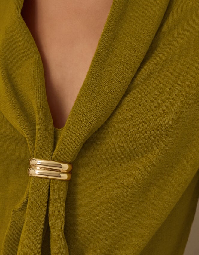 Tilly Neck Tie Jumper, Green (OLIVE), large