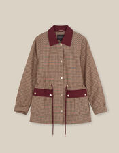 Lola Check Barn Jacket, Brown (BROWN), large