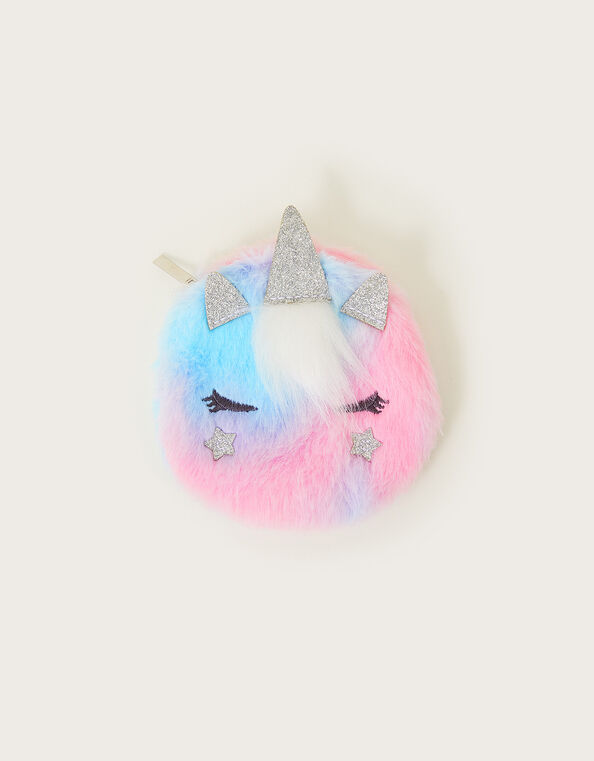 Fluffy Unicorn Mini Coin Purse, , large