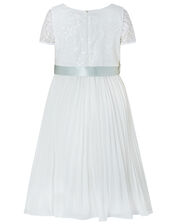 Layla Sequin Lace Pleated Maxi Dress, Ivory (IVORY), large
