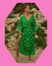 Sundress Leandre Kaftan Maxi Dress, Green (GREEN), large