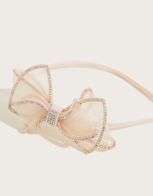 Swirl Diamante Bow Headband, , large