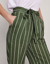 Susan Stripe Trousers, Green (KHAKI), large