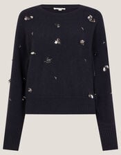 Sable Sequin Embellished Jumper, Blue (MIDNIGHT), large