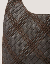 Adele Woven Leather Shoulder Bag, , large