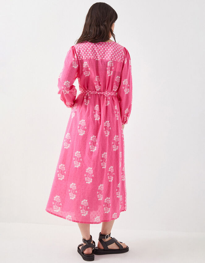 East Amber Floral Print Midi Dress, Pink (PINK), large