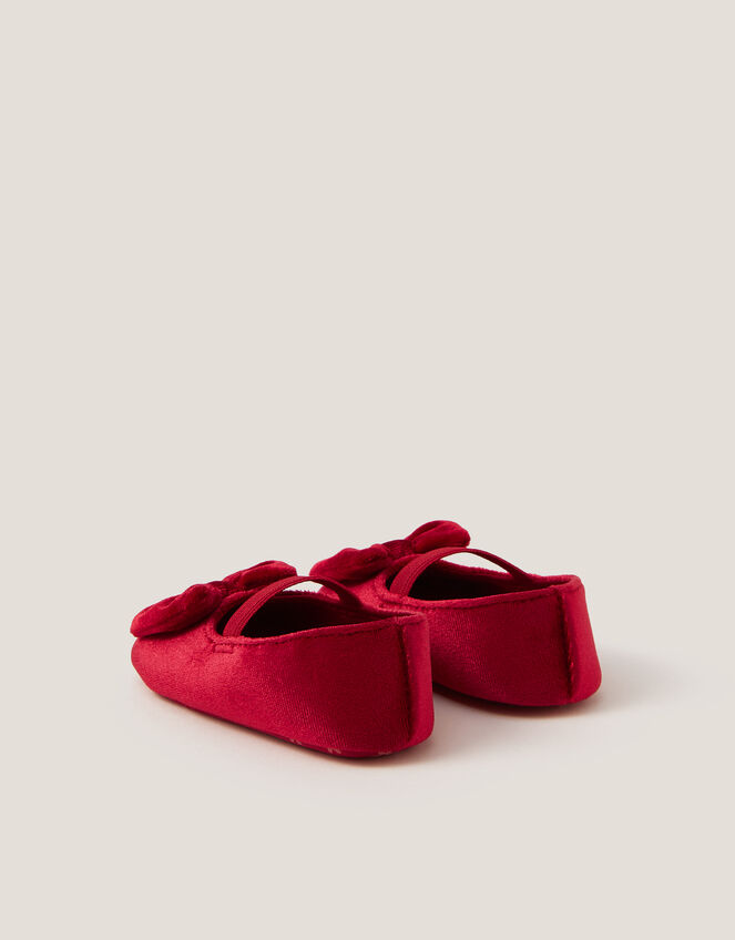 Baby Bow Velvet Headband & Booties Set, Red (RED), large