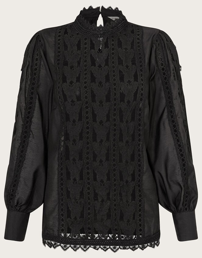 Lola Butterfly Blouse, Black (BLACK), large