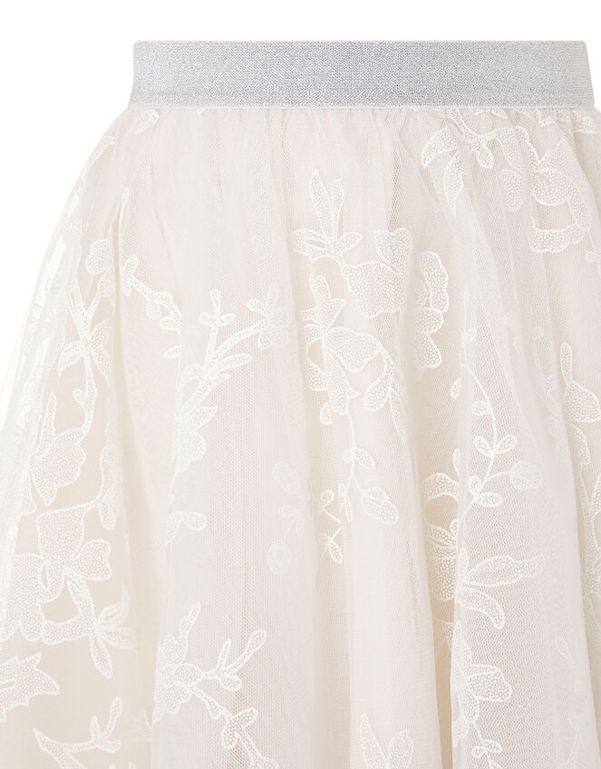 Princesca Sparkle Tulle Hanky Hem Skirt, Natural (CHAMPAGNE), large
