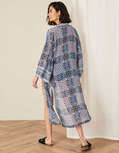 Leighton Geo Print Kimono, Blue (BLUE), large