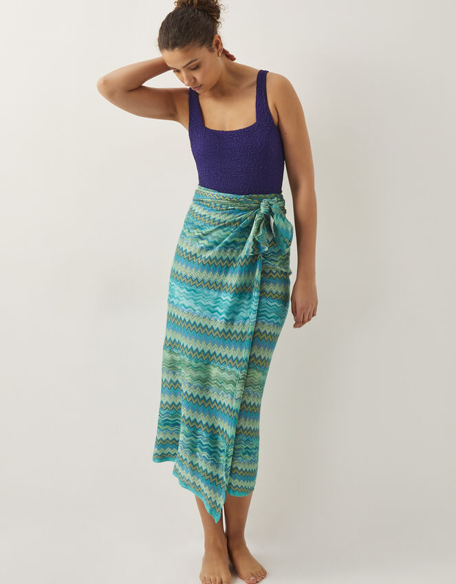 Kylee Textured Square Neck Swimsuit Blue