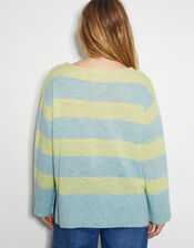 Sable Stripe V-Neck Jumper, Yellow (YELLOW), large