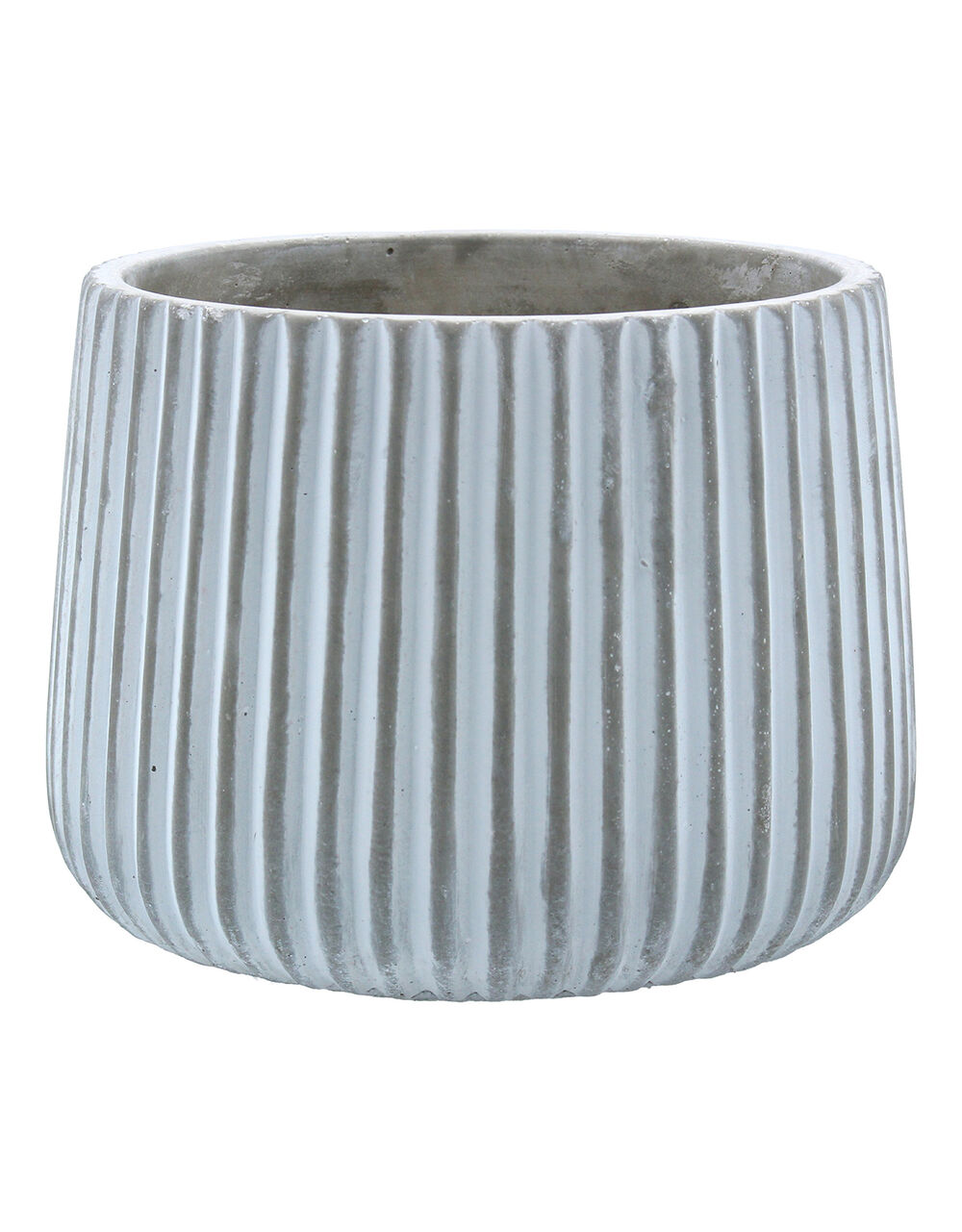 Large Ribbed Stone Pot, , large