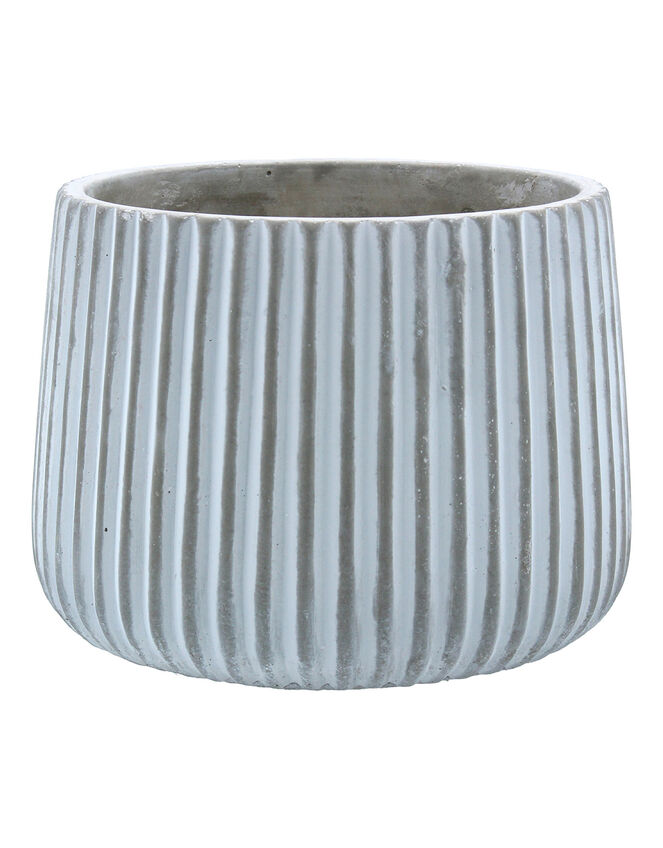 Large Ribbed Stone Pot, , large