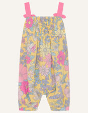 Baby Floral Jumpsuit in Linen Blend, Yellow (YELLOW), large