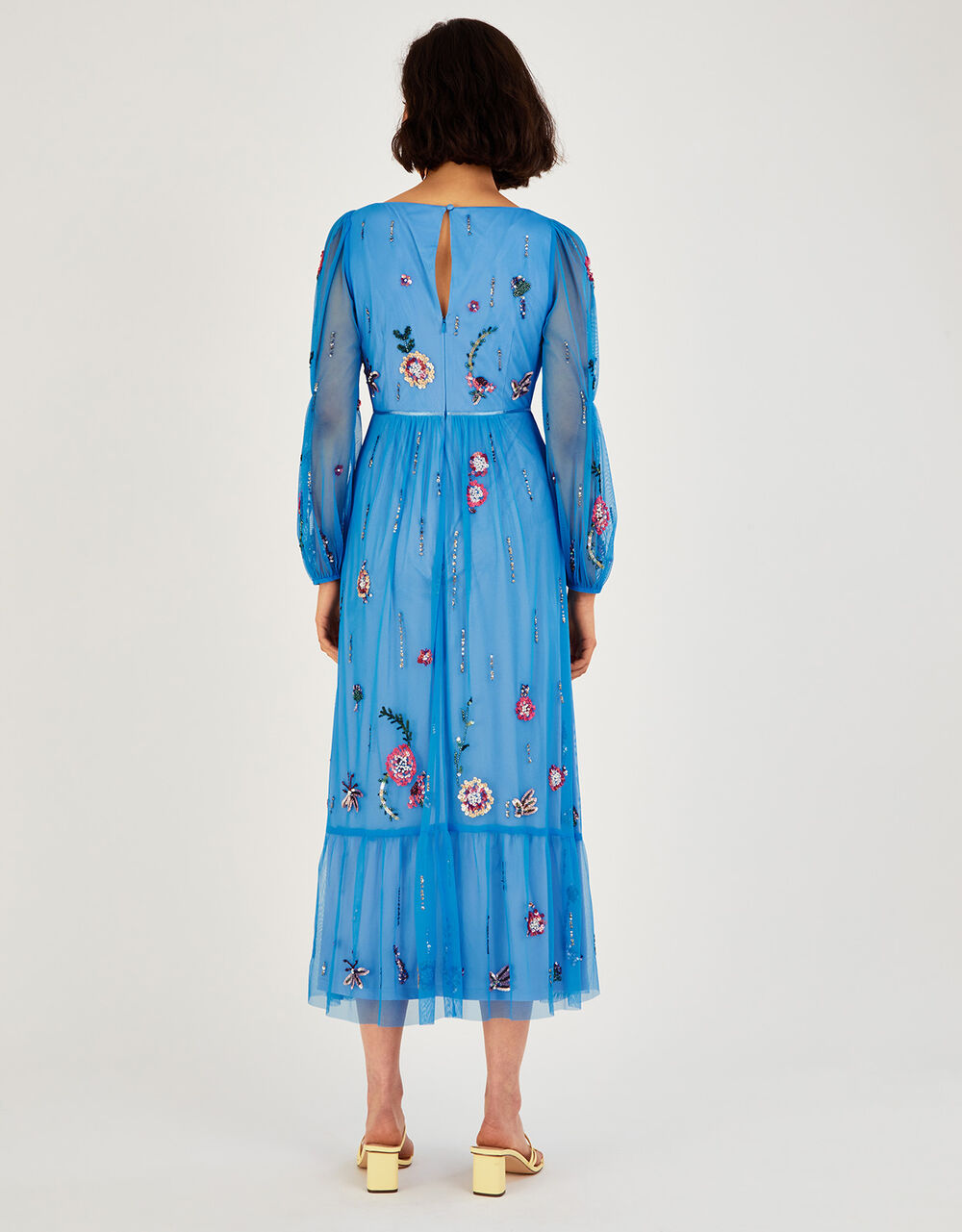 Hattie Embellished Wrap Dress Blue Evening Dresses Monsoon UK.