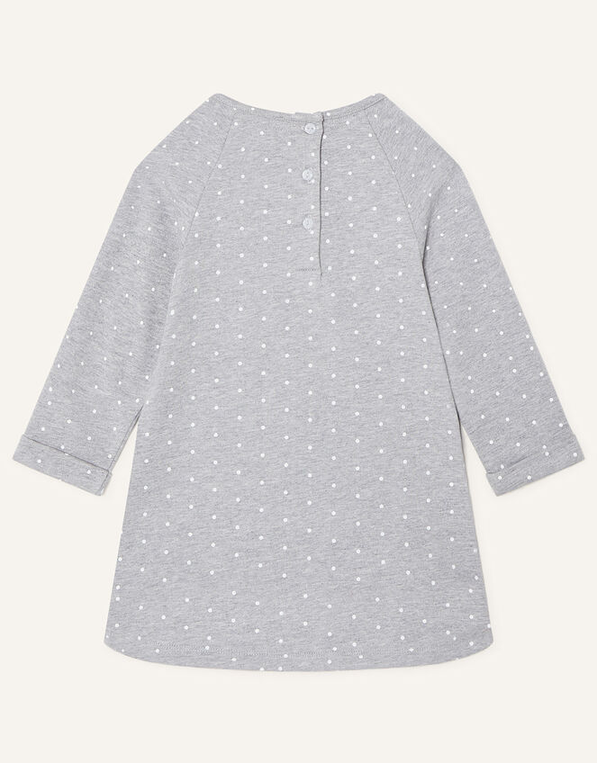 Baby Bear Sequin Sweat Dress, Grey (GREY), large