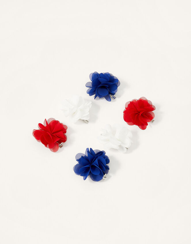 Pom-Pom Flower Hair Clip Multipack, , large