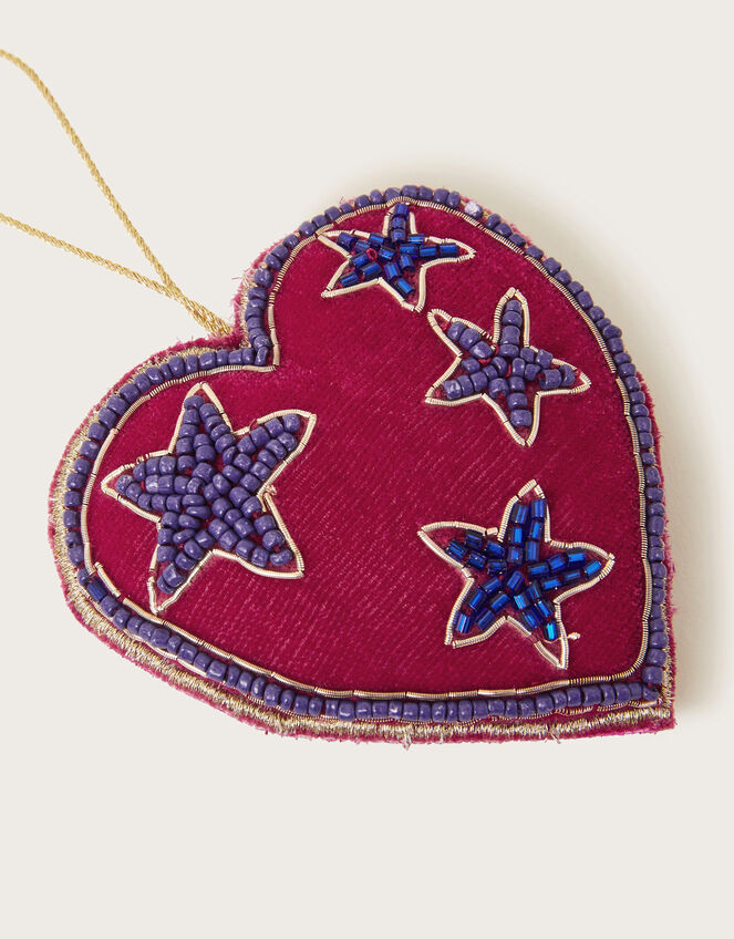 Embellished Heart Hanging Decoration, Red (RED), large