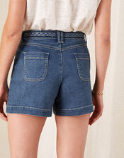 Lucille Denim Shorts with Recycled Fabric, Blue (DENIM BLUE), large