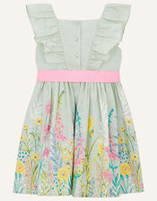 Baby Floral Jacquard Dress, Blue (AQUA), large