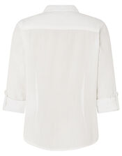 Toby Shirt with Embroidered Dinosaur, Ivory (IVORY), large