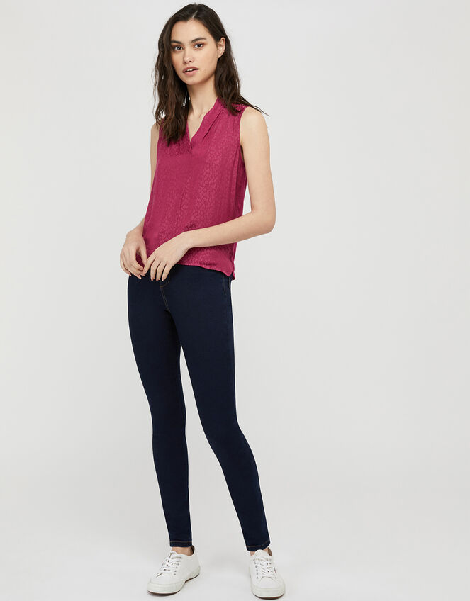Winnifred Leopard Front Sleeveless Top, Pink (PINK), large