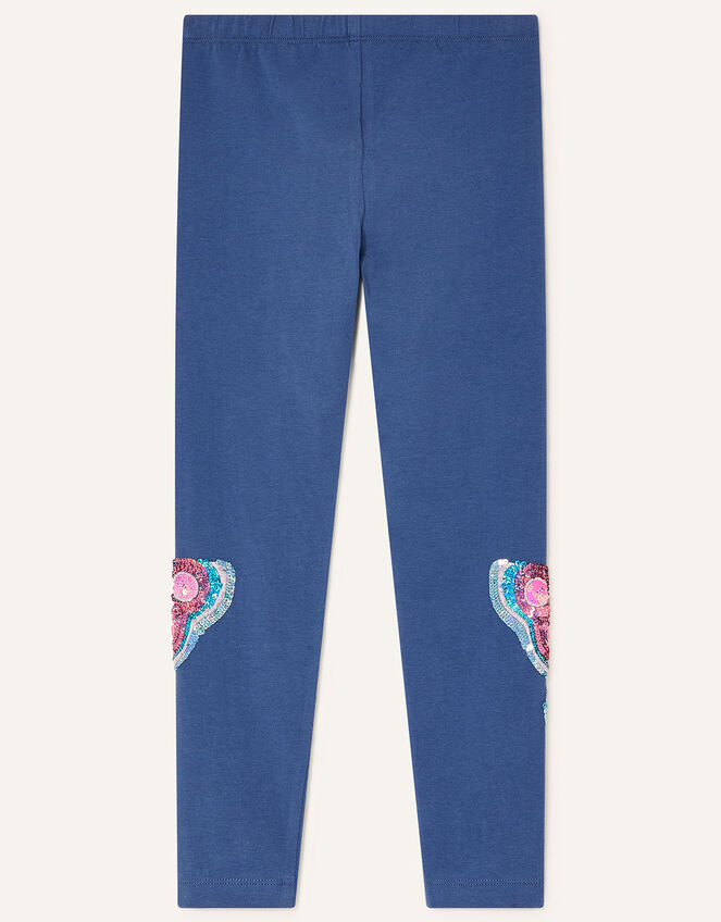 Sequin Butterfly Leggings, Blue (BLUE), large