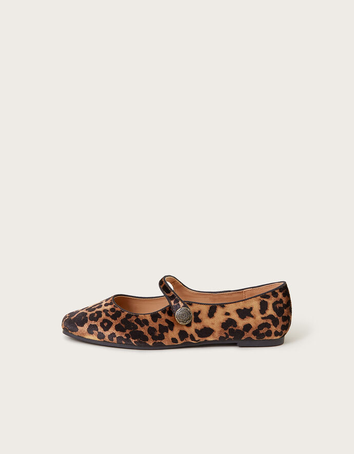 Leopard Print Mary Jane Flats – Retro Square Toe