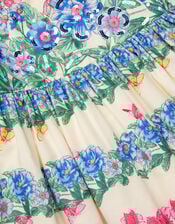 Clara Floral Puff Sleeve Dress, Ivory (IVORY), large