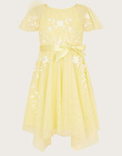Amelia Embroidered Dress, Yellow (LEMON), large
