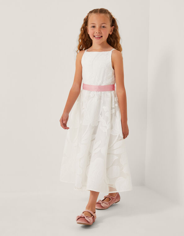 Floral Embroidered Maxi Party Dress, Ivory (IVORY), large