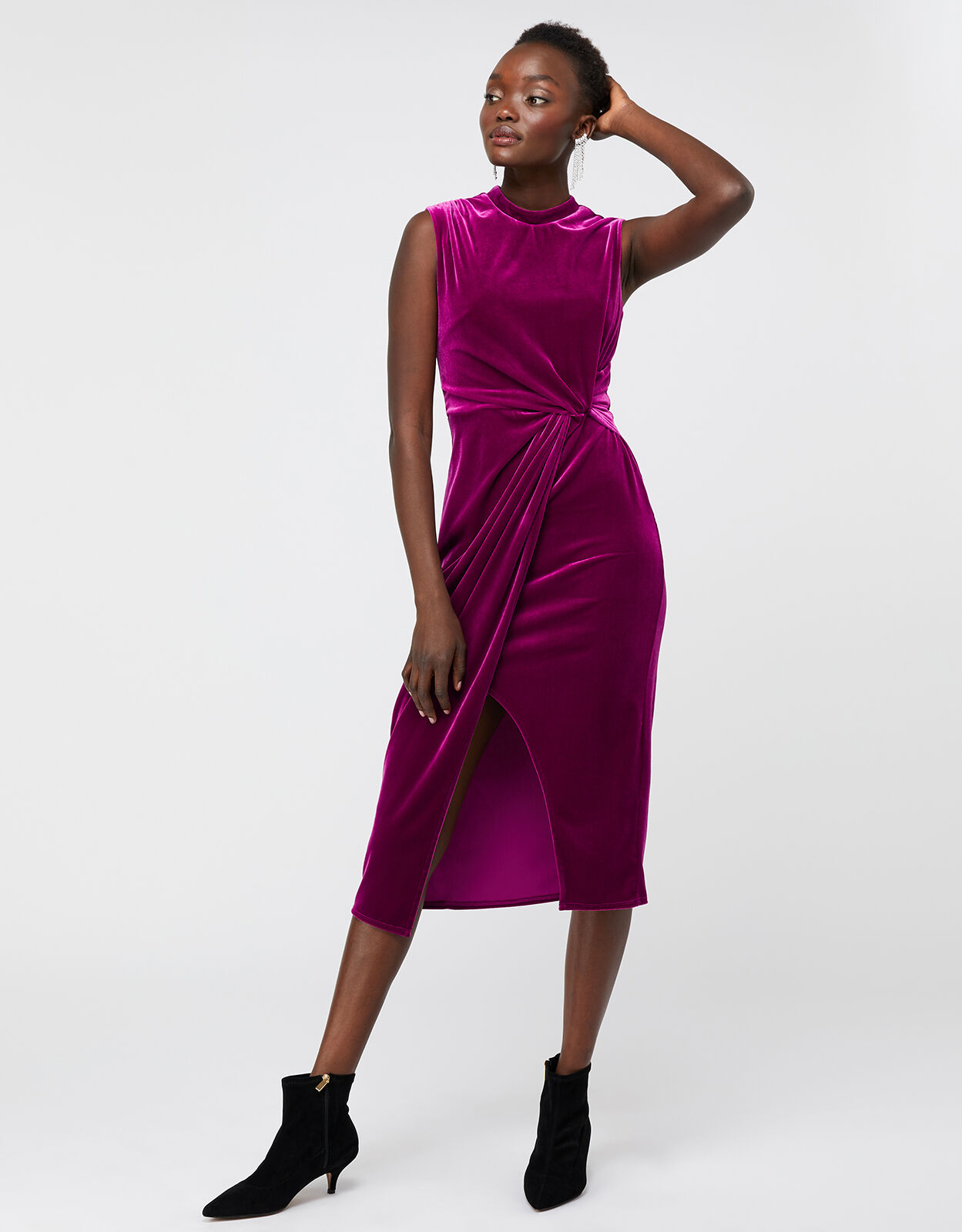 Berry velvet dress clearance