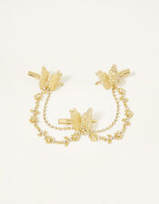 Butterfly and Rose Triple Hair Clip, , large
