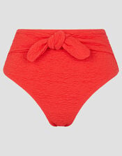 Kyla Tie Front High Waisted Bikini Bottom, Pink (PINK), large