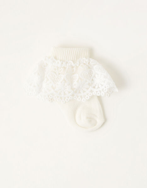 Baby Heart Lace Socks Ivory, Ivory (IVORY), large